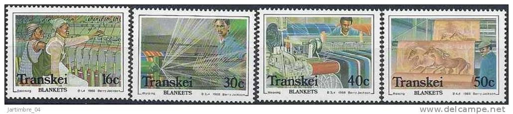 1988 TRANSKEI Afrique Sud 218-21** Filature, Textile,  Chevaux - Transkei