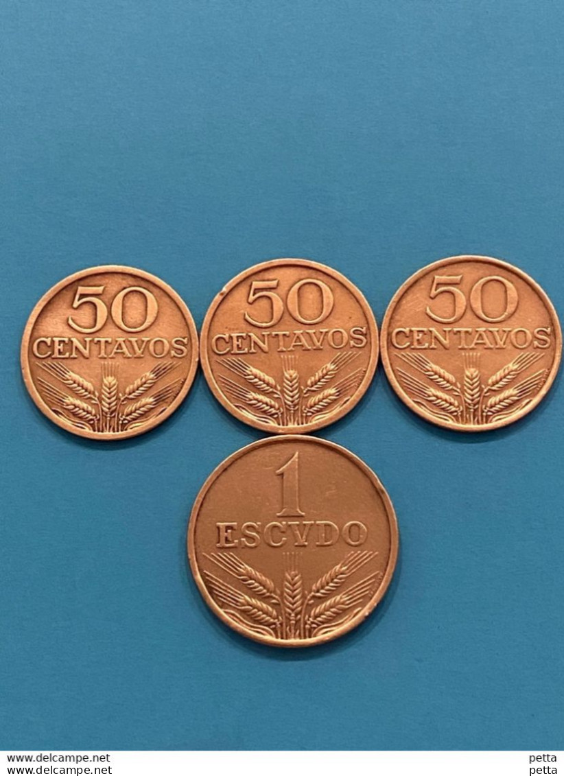 4 Pièces Du Portugal / 50 Centavos 1970-1972-1978 / 1 Escudo 1976 /lot N °48 - Portugal