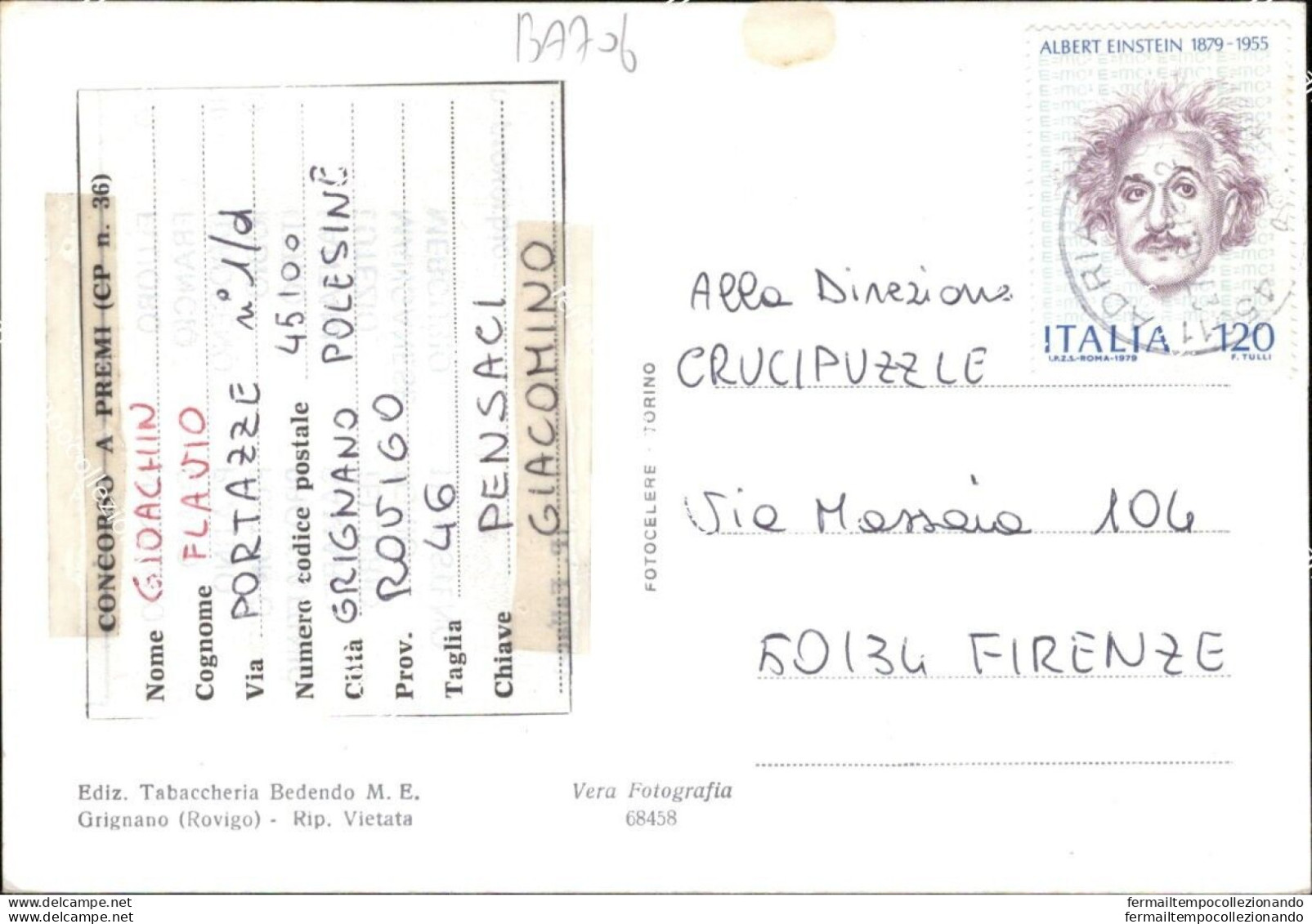 Ba706 Cartolina Grignano Via Chiesa Ufficio Postale Provincia Di Rovigo Veneto - Rovigo