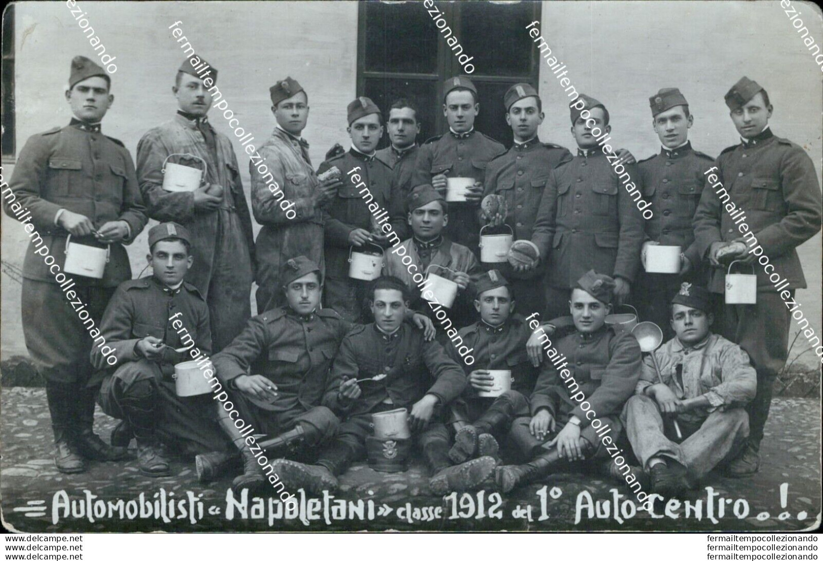 Be482 Cartolina Militare Automobilisti Napoletani Classe 1912 1 Auto Napoli - Regimenten