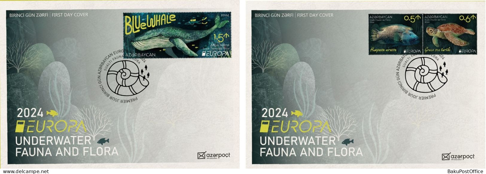 Azerbaijan 2024 CEPT EUROPA EUROPE Underwater Fauna & Flora 2 FDC As Per Picture - Azerbaïjan