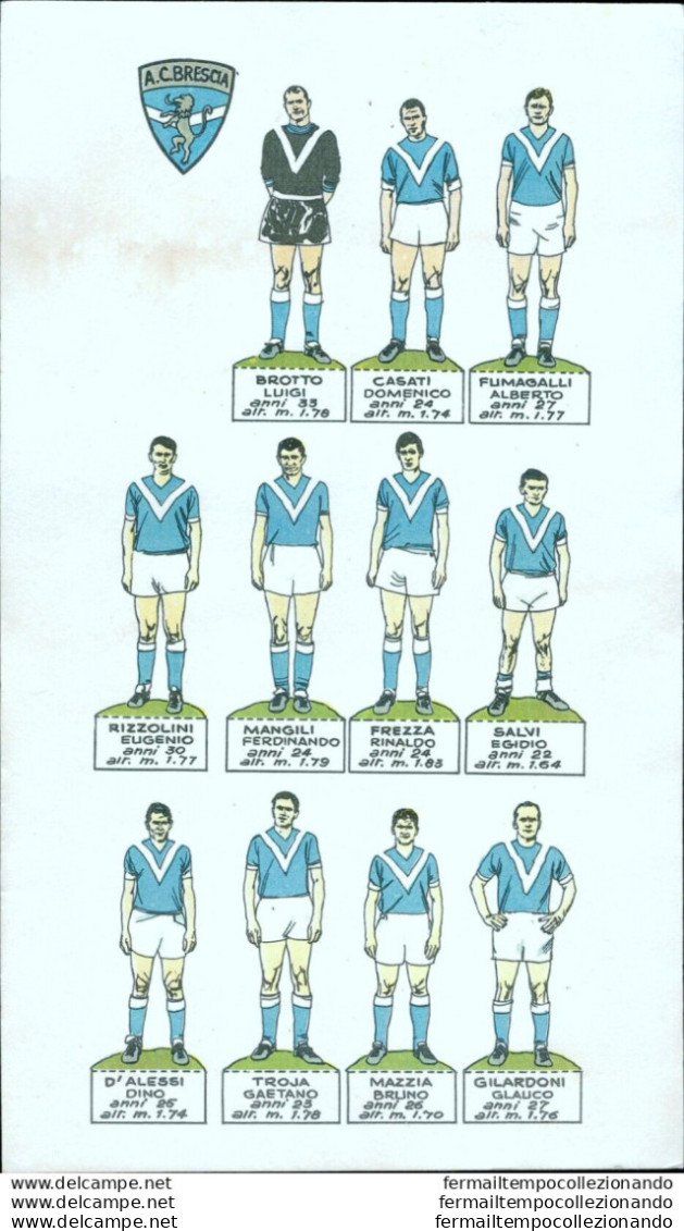 Bi2 Cartoncino Calcio Football Soccer Formazione Brescia Anni 60 - Ohne Zuordnung