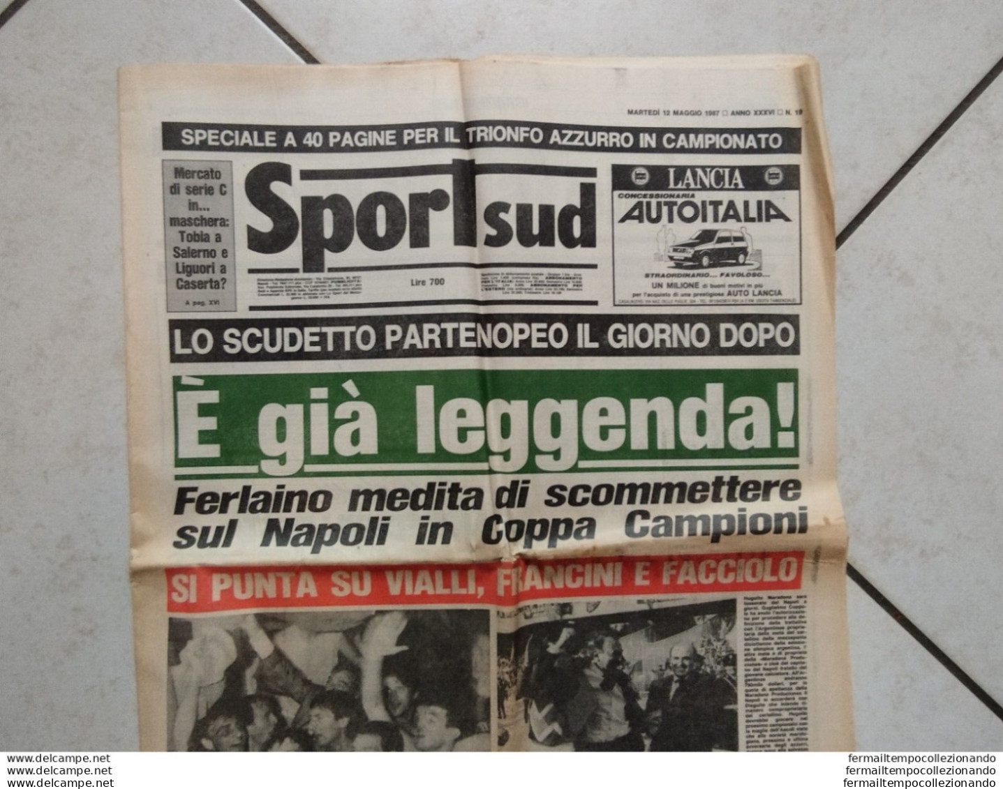 220  Giornale Sportsud 12 Maggio 1987 E' Gia Leggenda 1 Scudetto Napoli Maradona - Zeitschriften & Kataloge