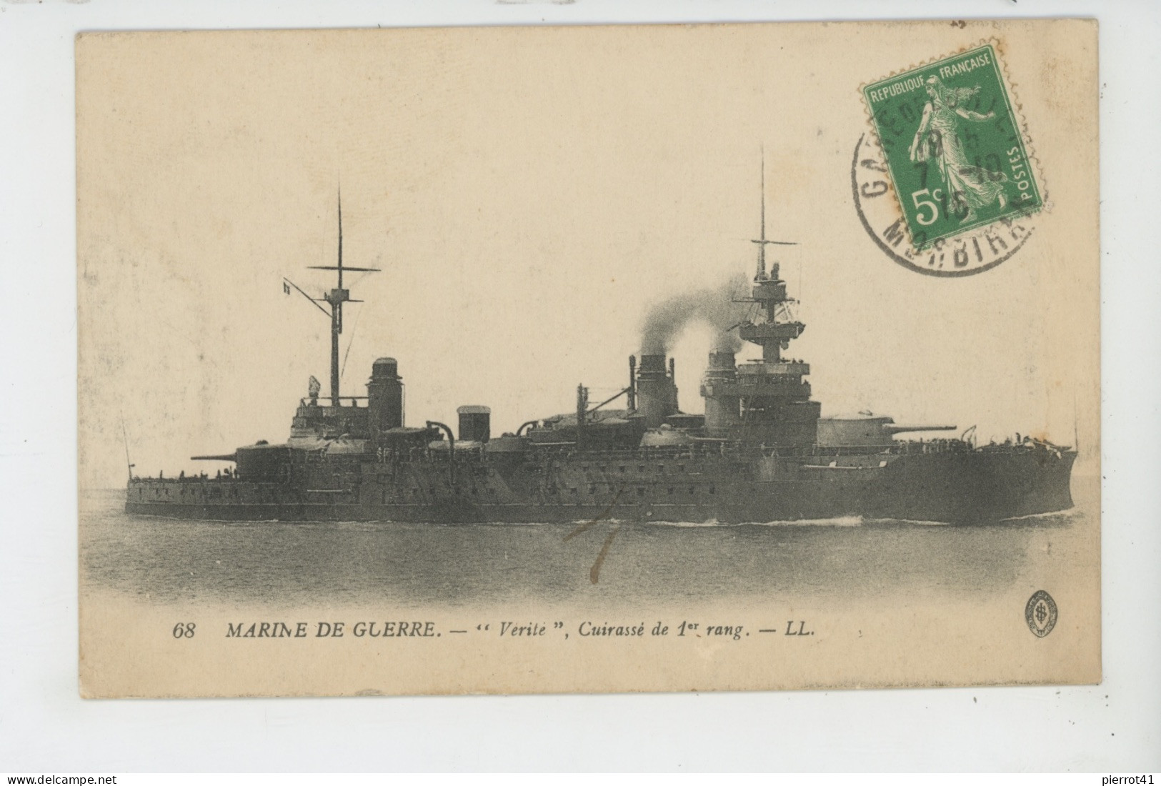 BATEAUX - MARINE DE GUERRE - Le " VÉRITÉ " , Cuirassé De 1er Rang - Warships