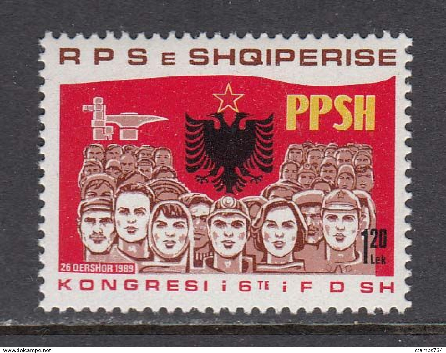 Albania 1989 - Congress Of The Democratic Front, Mi-Nr. 2402, MNH** - Albania
