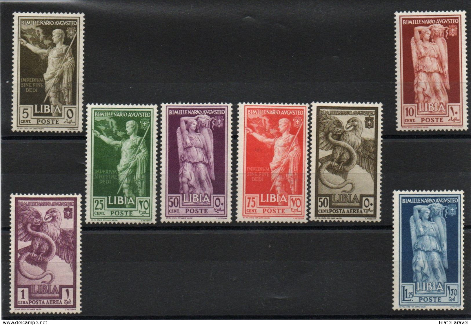COLONIE ITALIANE- LIBIA  1938 "AUGUSTO " Serie Completa+ P.A.  8 Valori Gomma Integra. Catalogo 152/57+PA - Libya