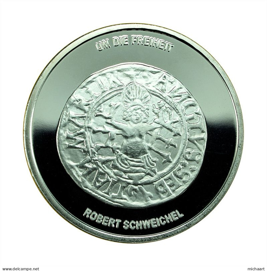 Germany Medal Of Medieval Batzen 40mm Robert Schweichel Silver Plated 02129 - Other & Unclassified
