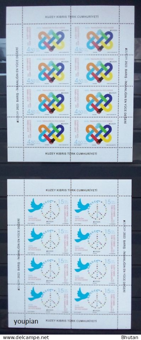 Northern Cyprus 2023, Europa - Peace, MNH Sheetlet - Unused Stamps