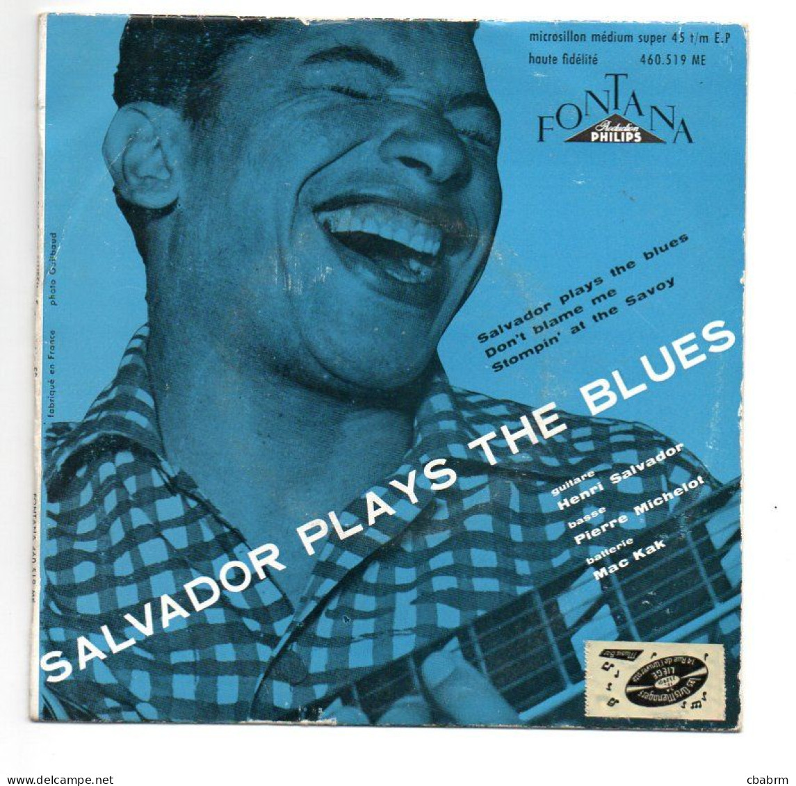 EP 45 TOURS HENRI SALVADOR PLAYS THE BLUES 1956 FRANCE Fontana 460.519 ME - Otros - Canción Francesa