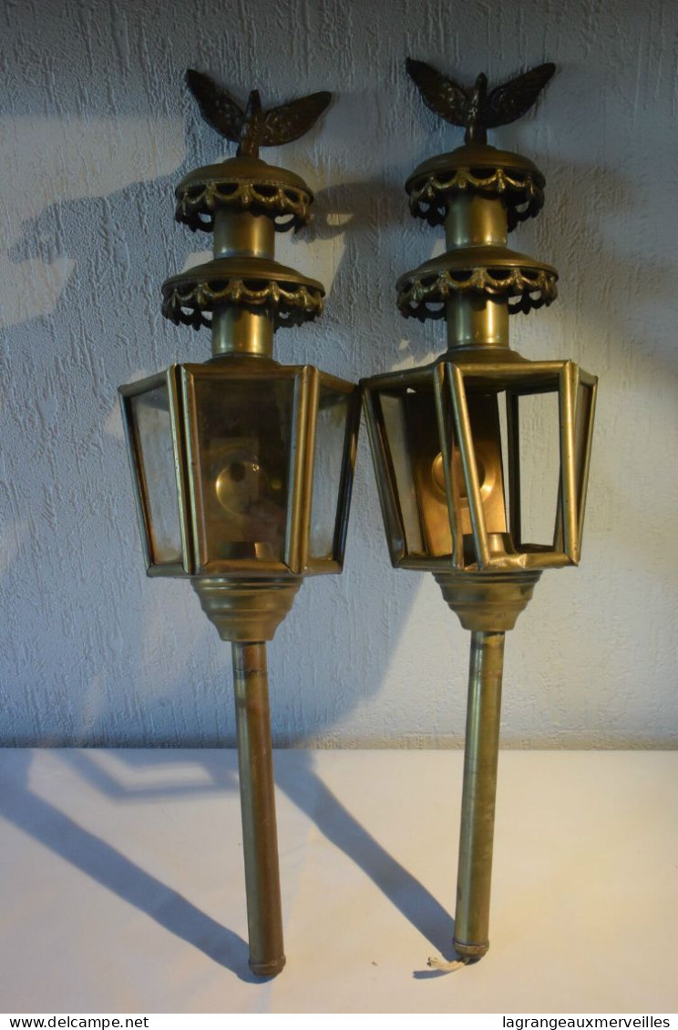 E1 Ancienne Lampe De Fiacre Porte Torchère Old Lamp Victorian Circa XIX - Zeitgenössische Kunst