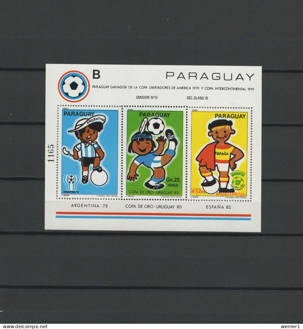 Paraguay 1980 Football Soccer World Cup S/s With "B" Number MNH - 1982 – Espagne