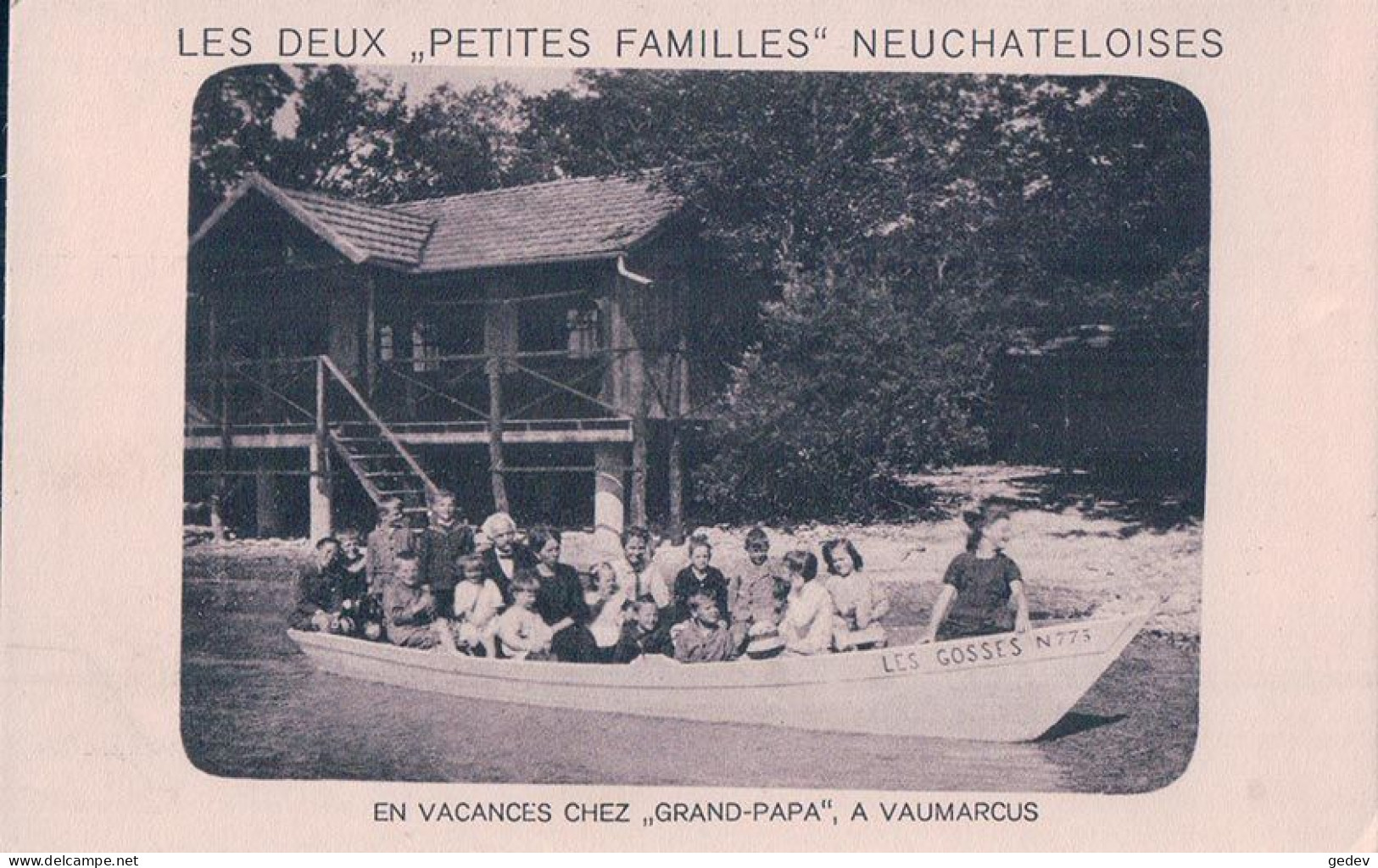 Vaumarcus, Enfants En Vacances, Promenade En Barque, "Petites Familles" (25.2.1926) - Vaumarcus