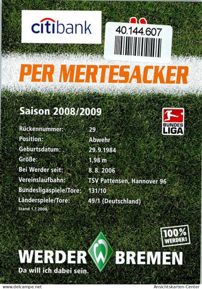 40144607 - Fussball (Prominente) Per Mertesacker Werder - Voetbal