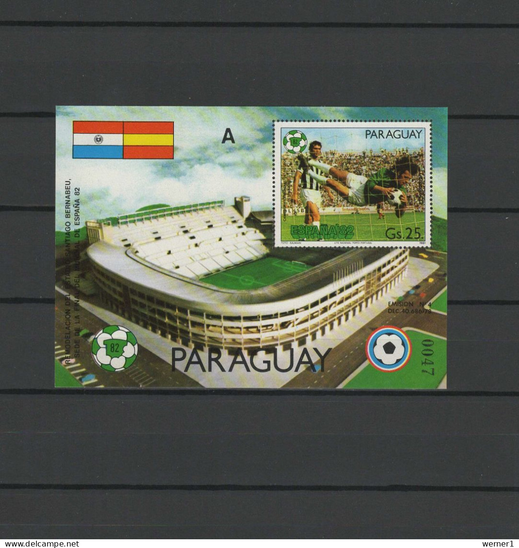 Paraguay 1981 Football Soccer World Cup S/s With "A" Number MNH - 1982 – Espagne