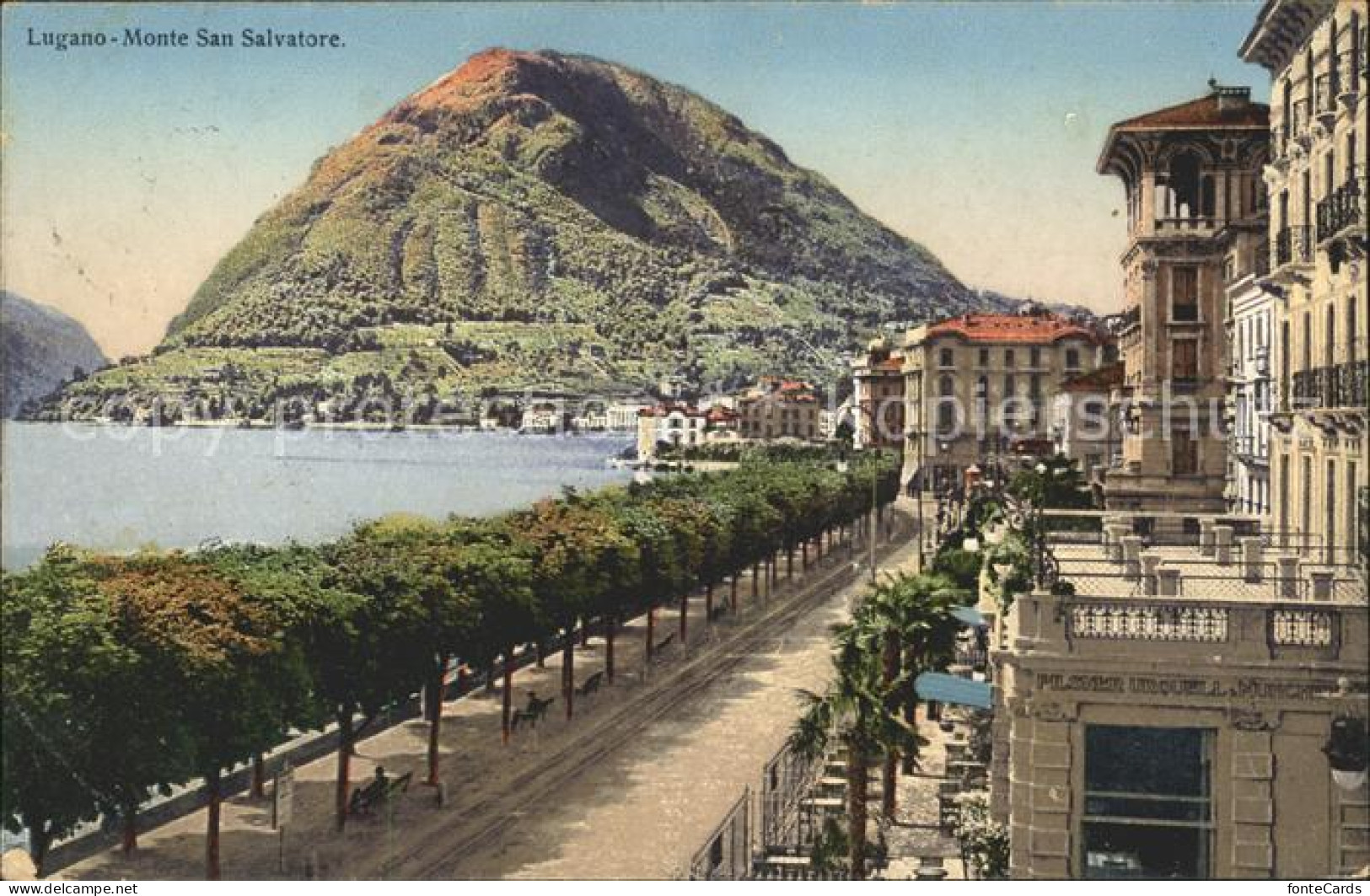 11669775 Lugano TI Seepromenade Mit Monte San Salvatore Lugano - Autres & Non Classés