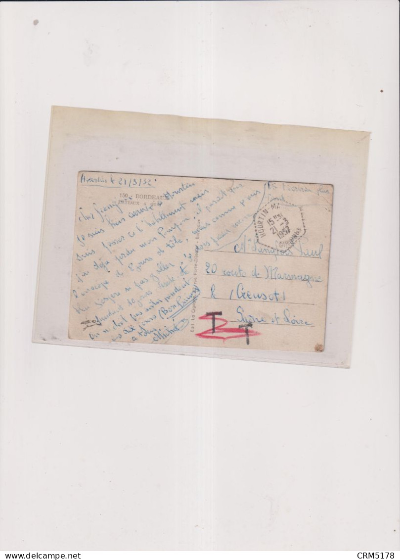 POSTE NAVALE-CPA--EN FM-HOURTIN-CAD-MARINE-GIRONDE-21/3/1957 - Scheepspost