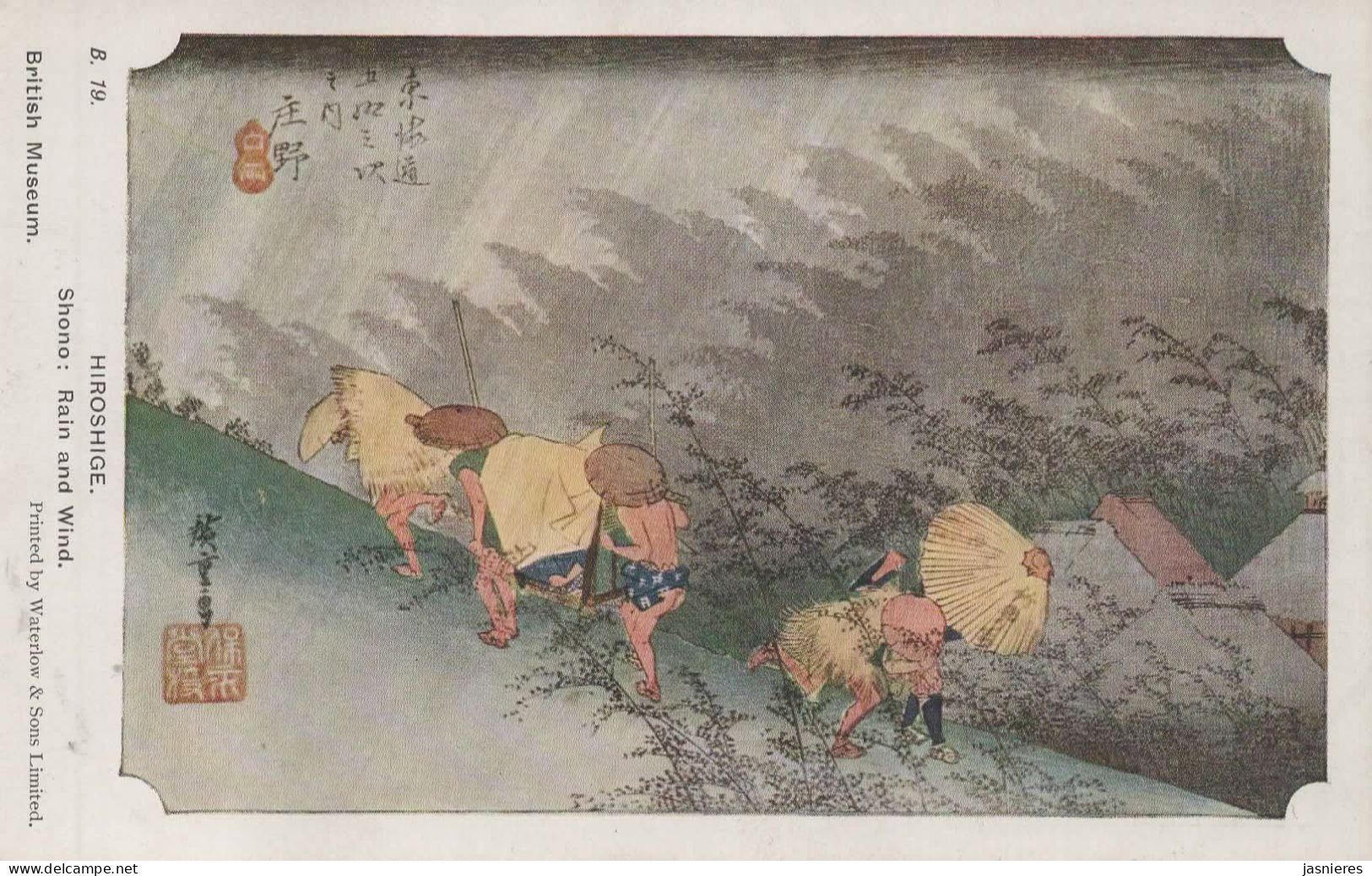 CPA HIROSHIGE - Illustration JAPON - N° B19 - Shono : Rain And Wind - Andere & Zonder Classificatie