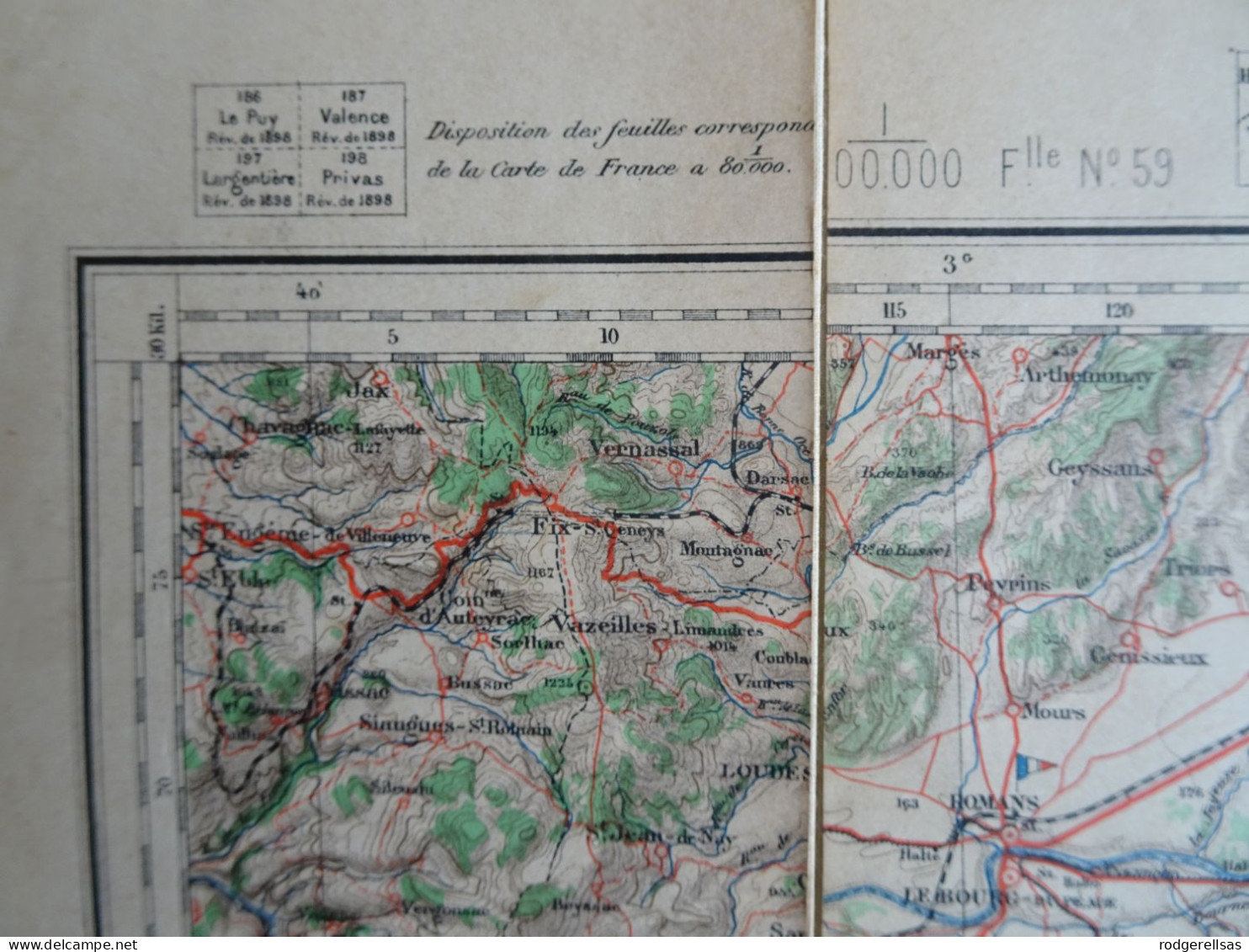 Carte Géographique Le Puy Début 1900 - Documentos