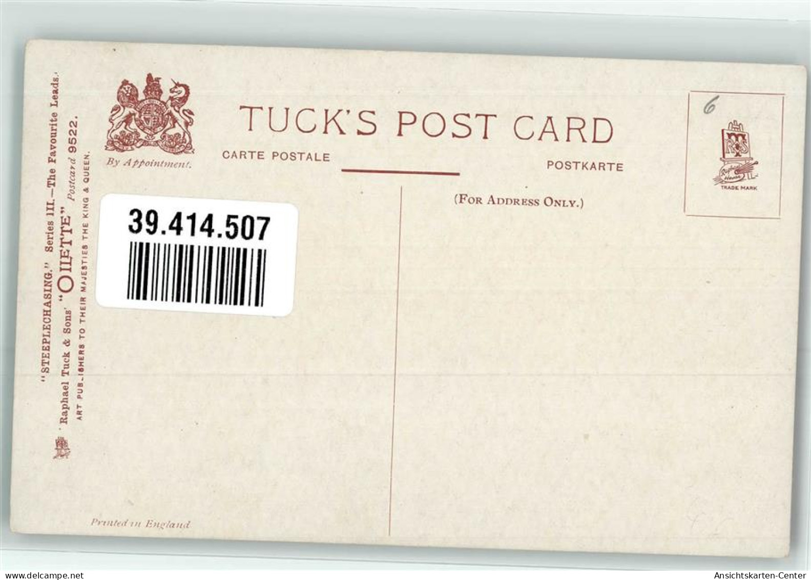 39414507 - Tucks Oilette Steeplechasing Serie III Nr.9522 - Other & Unclassified