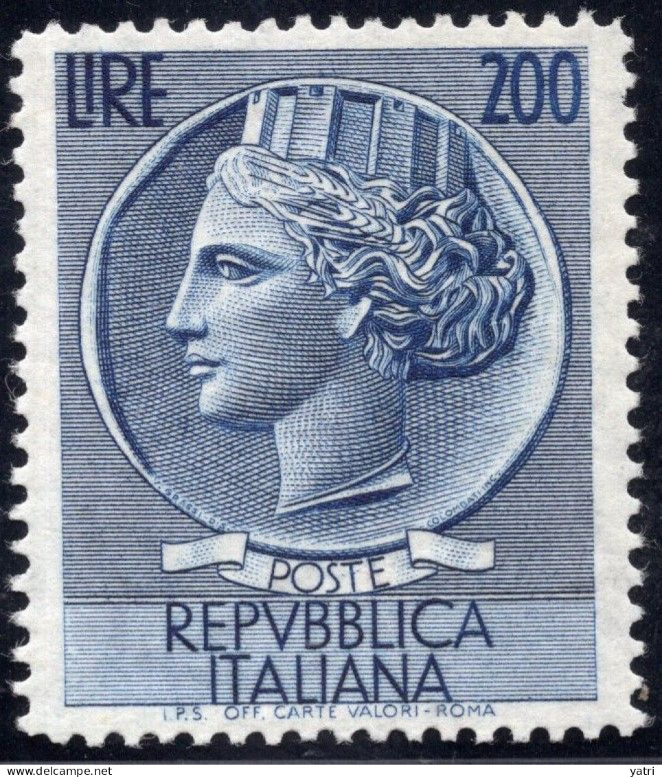 Italia (1954) - 200 Lire "Siracusana" ** MNH - 1946-60: Mint/hinged