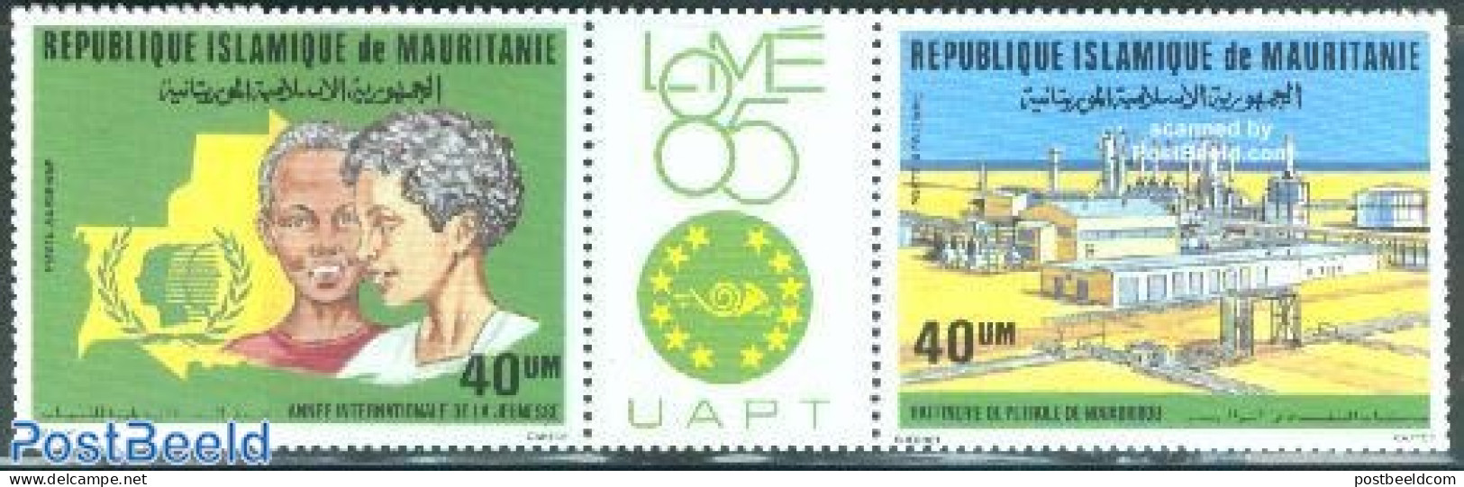 Mauritania 1985 Philexafrique 2v+tab [:T:], Mint NH, Science - Various - Chemistry & Chemists - International Youth Ye.. - Scheikunde