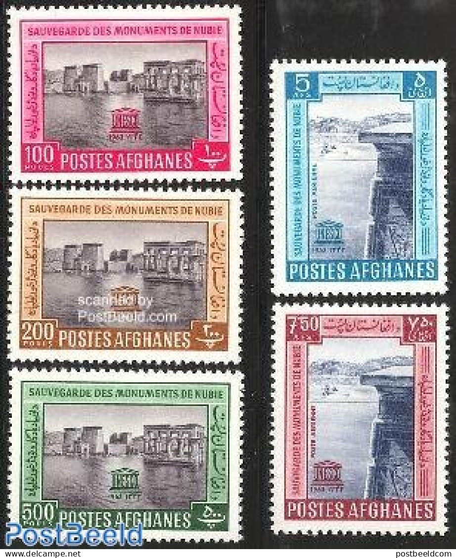 Afghanistan 1963 Nubian Monuments 5v, Mint NH, History - Archaeology - Unesco - Archaeology