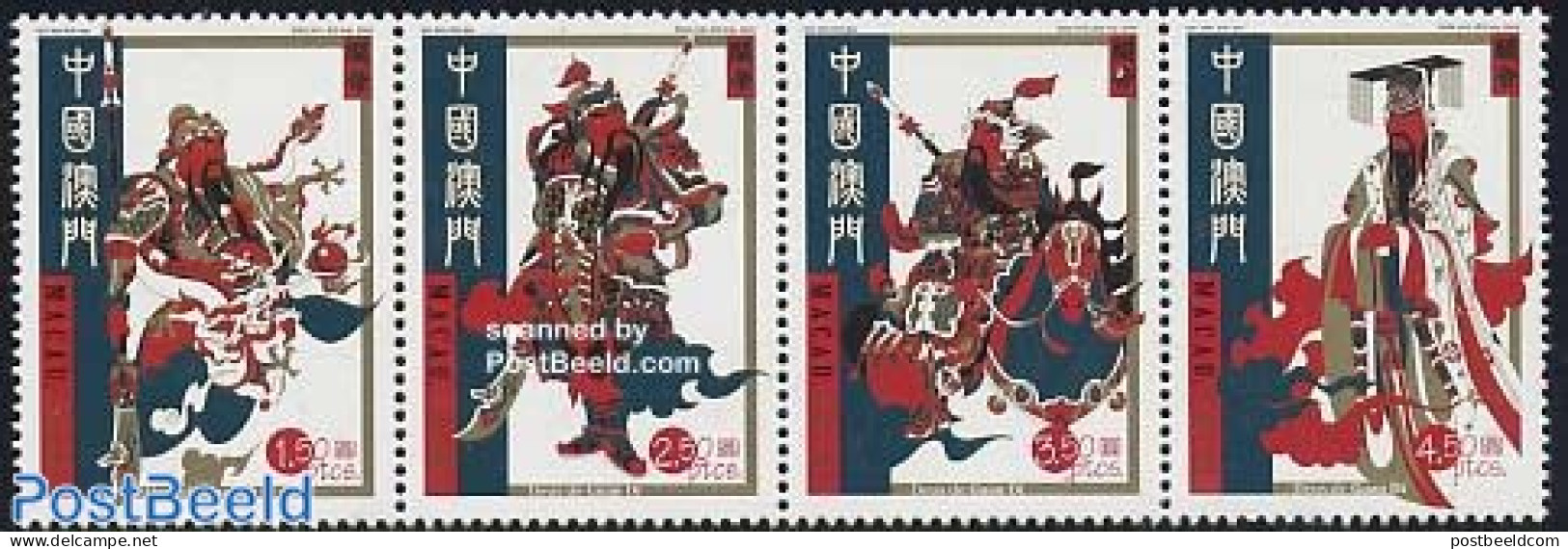 Macao 2004 Guan Di Legends 4v [:::], Mint NH, Nature - Horses - Art - Fairytales - Unused Stamps