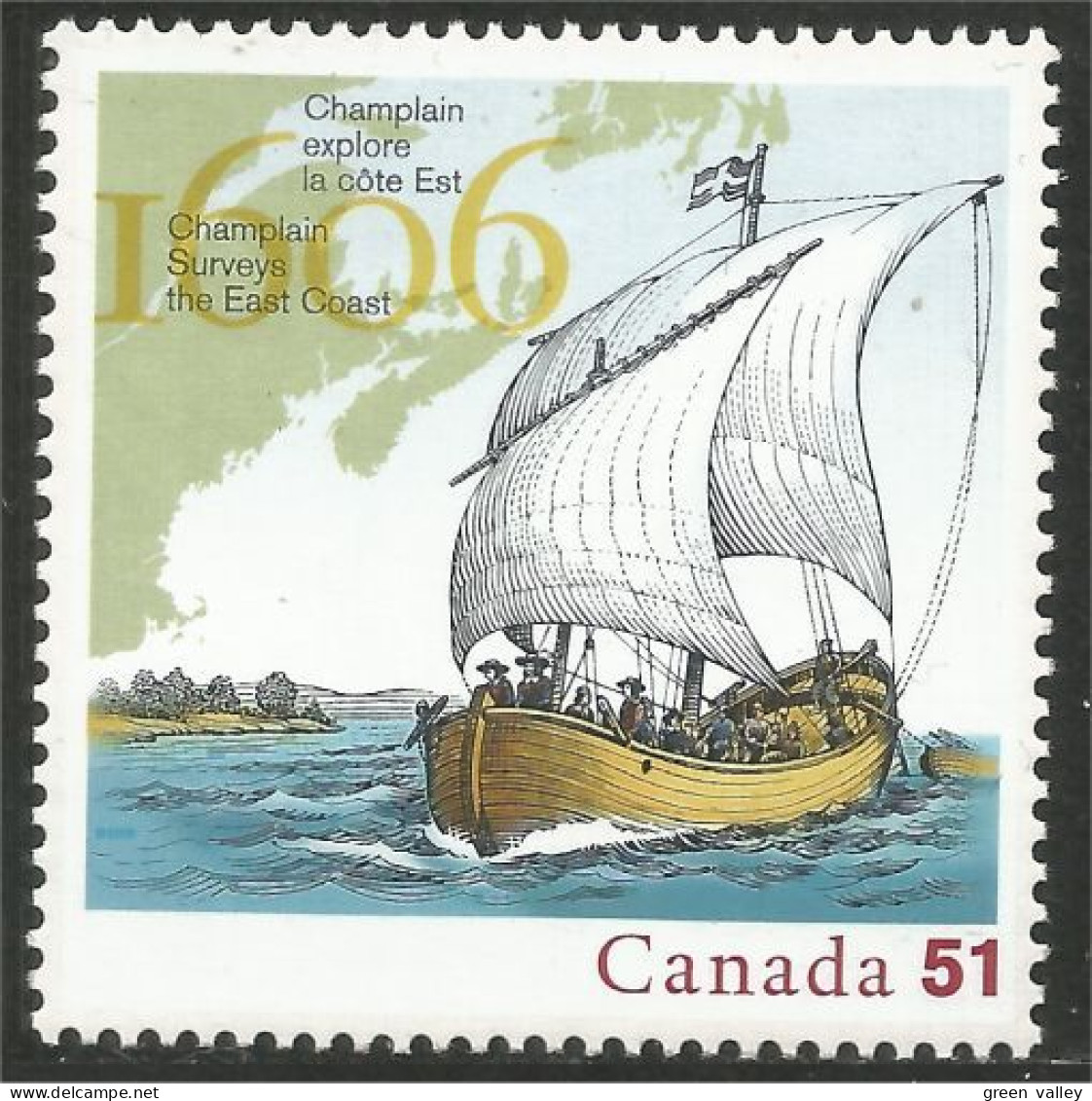 Canada Champlain Voilier Sailing Ship Boat Segel Schiff MNH ** Neuf SC (c21-55d) - Brücken