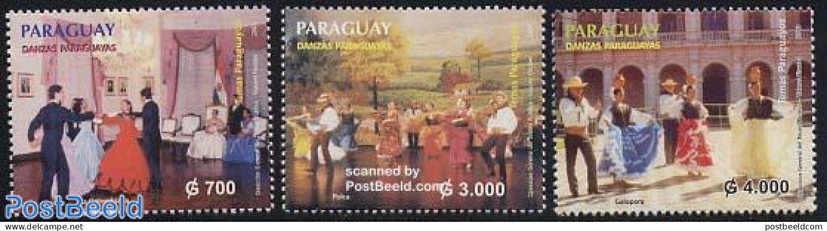 Paraguay 2003 Dance 3v, Mint NH, Performance Art - Dance & Ballet - Danza
