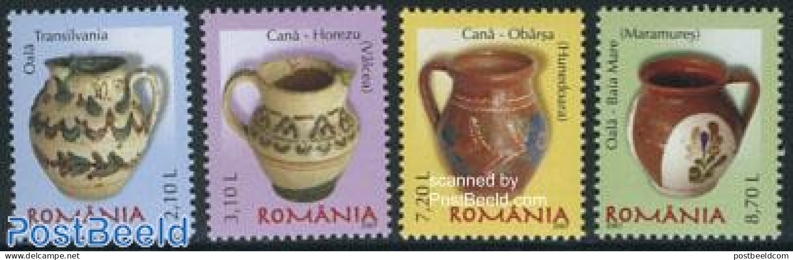 Romania 2007 Ceramics 4v, Mint NH, Art - Art & Antique Objects - Ceramics - Unused Stamps