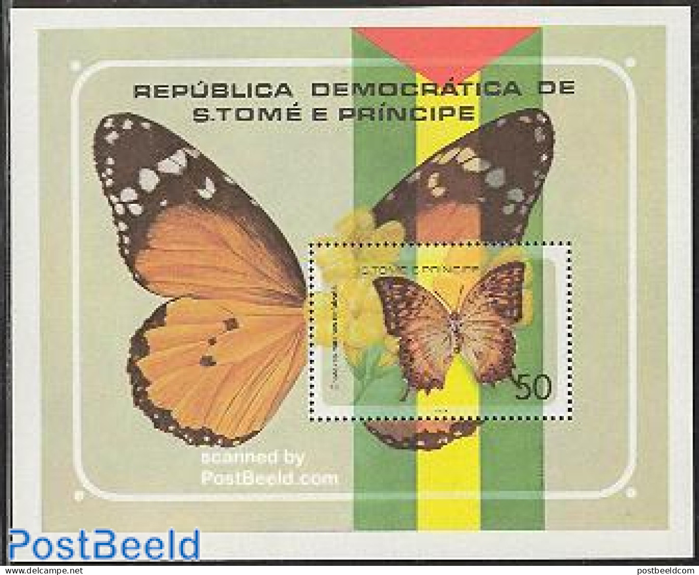 Sao Tome/Principe 1979 Butterflies S/s, Mint NH, Nature - Butterflies - Sao Tomé Y Príncipe