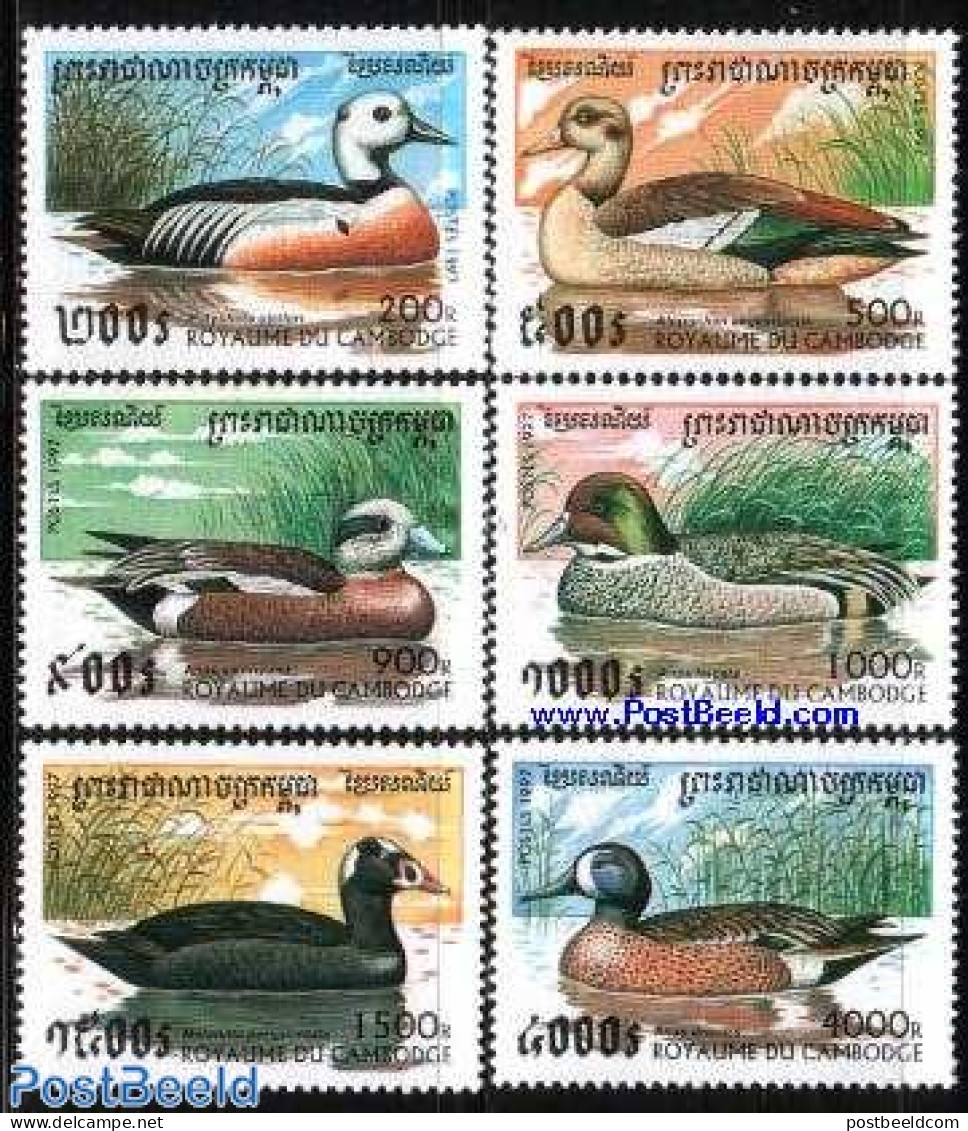 Cambodia 1997 Ducks 6v, Mint NH, Nature - Birds - Ducks - Camboya