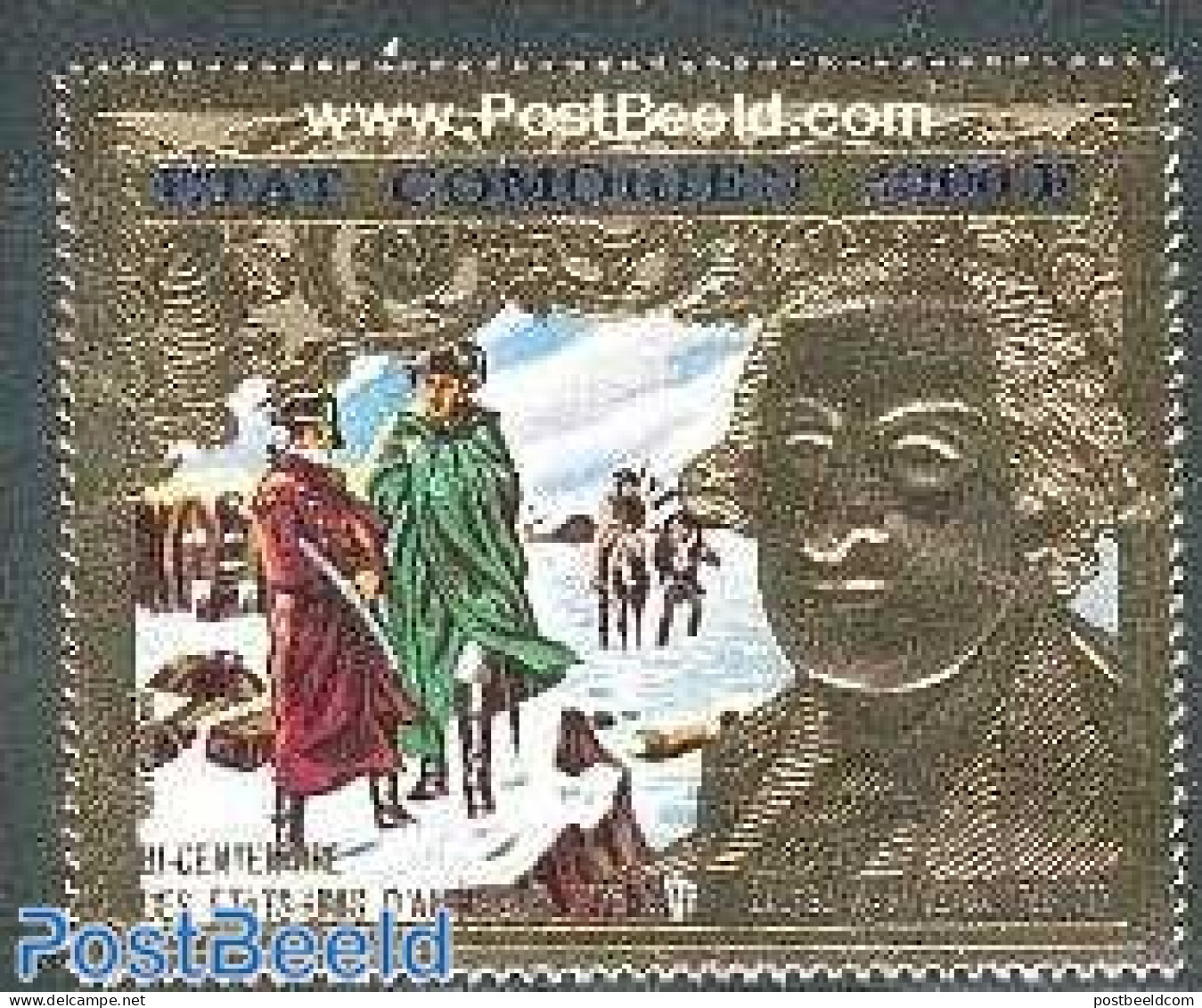 Comoros 1976 US Bi-centenary 1v Gold, Mint NH, History - American Presidents - US Bicentenary - Comores (1975-...)