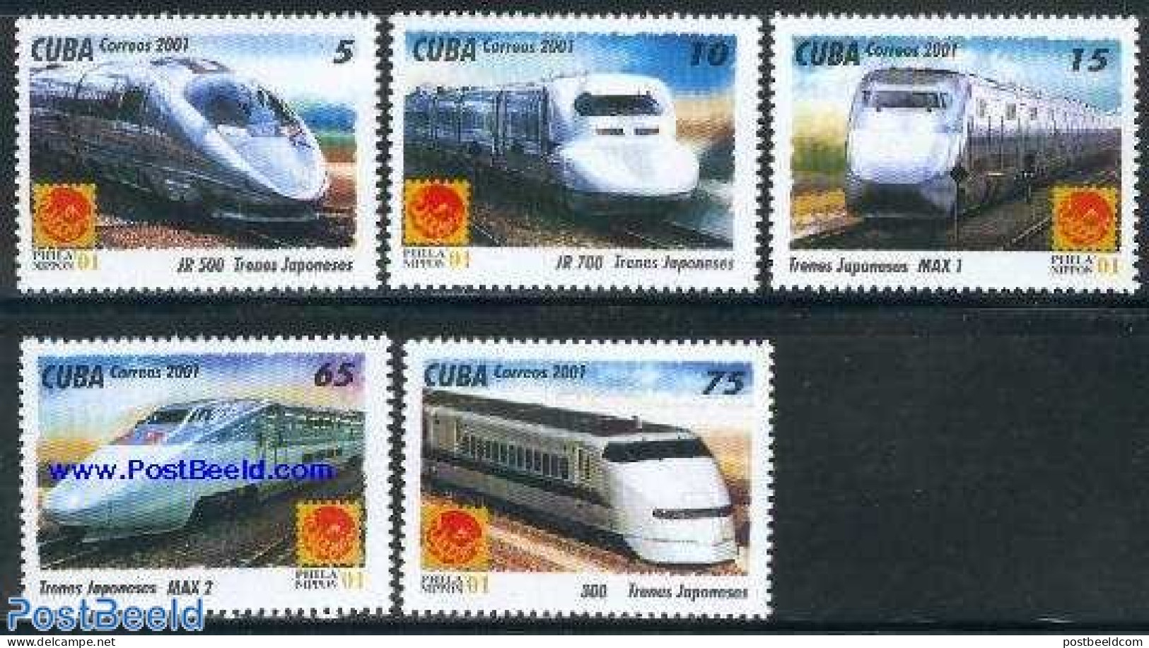 Cuba 2001 Philanippon, Railways 5v, Mint NH, Transport - Railways - Ungebraucht