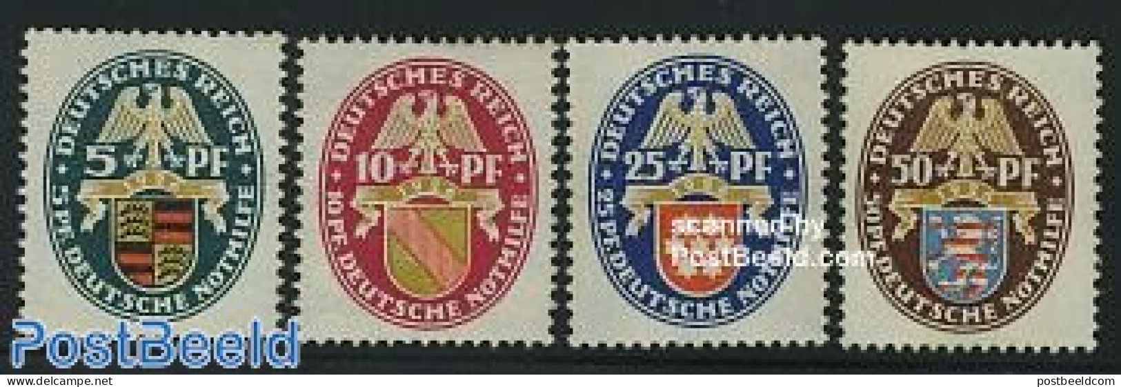 Germany, Empire 1926 Coat Of Arms 4v, Mint NH, History - Coat Of Arms - Unused Stamps