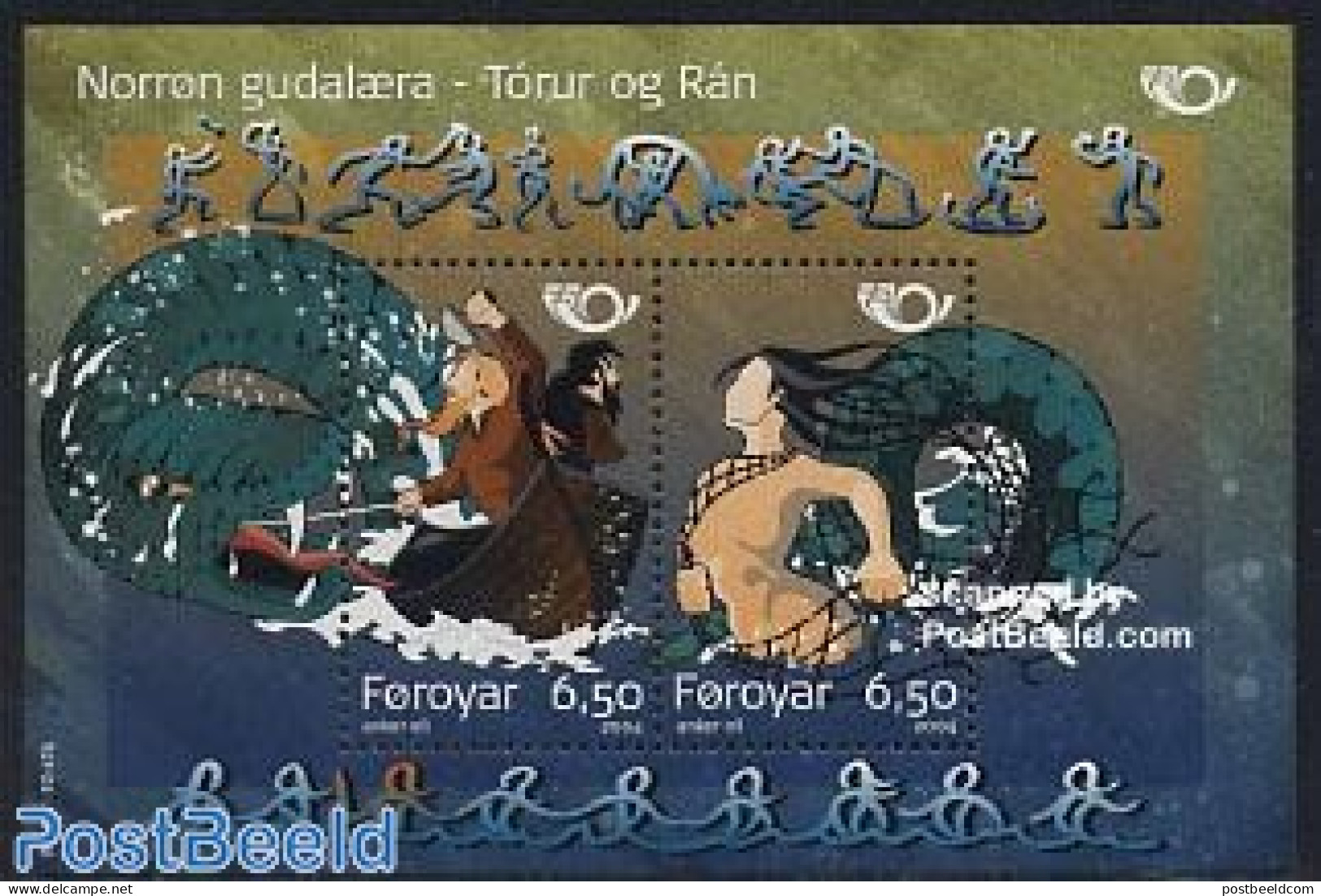 Faroe Islands 2004 Norden, Legends S/s, Mint NH, History - Transport - Europa Hang-on Issues - Ships And Boats - Art -.. - European Ideas