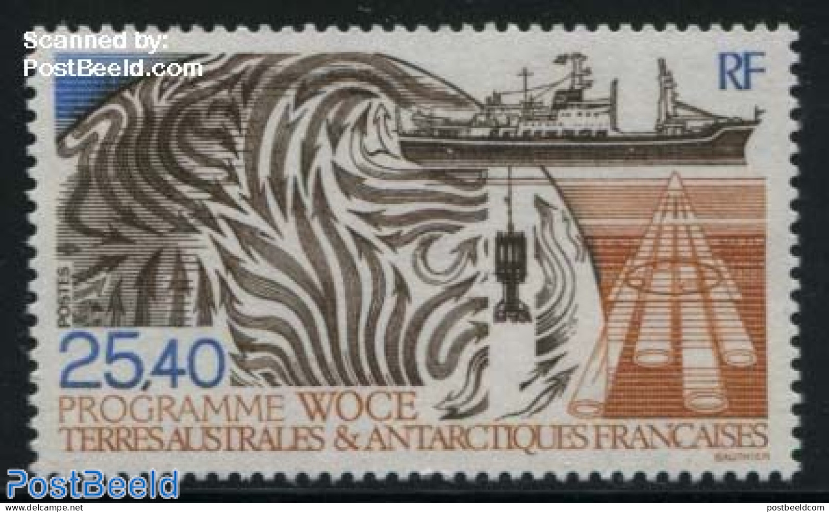 French Antarctic Territory 1992 WOCE 1v, Mint NH, Transport - Ships And Boats - Nuovi