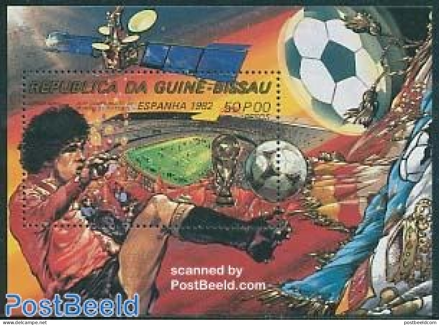 Guinea Bissau 1982 World Cup Football S/s, Mint NH, Sport - Transport - Football - Space Exploration - Guinea-Bissau