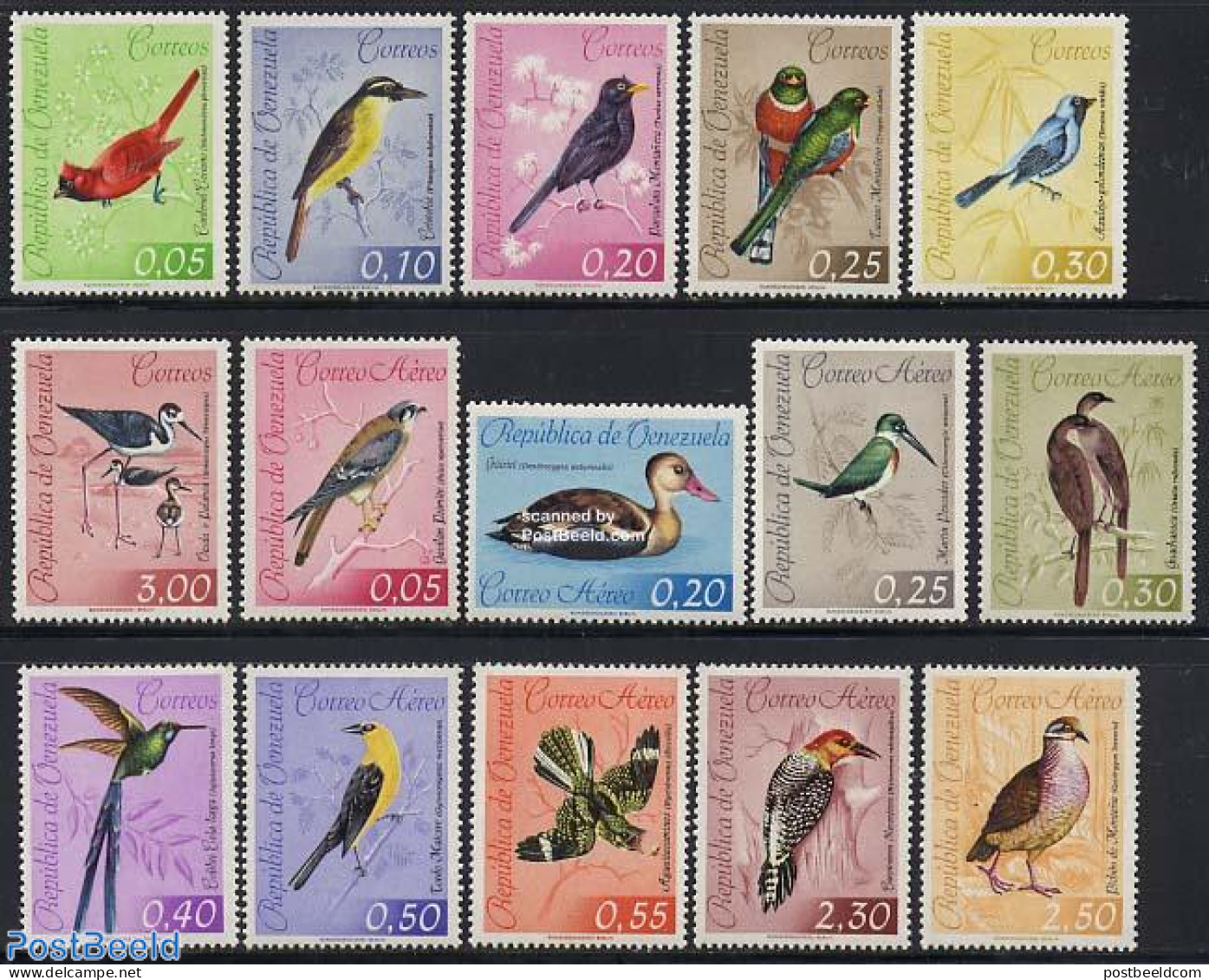 Venezuela 1962 Birds 15v, Mint NH, Nature - Birds - Ducks - Kingfishers - Hummingbirds - Venezuela