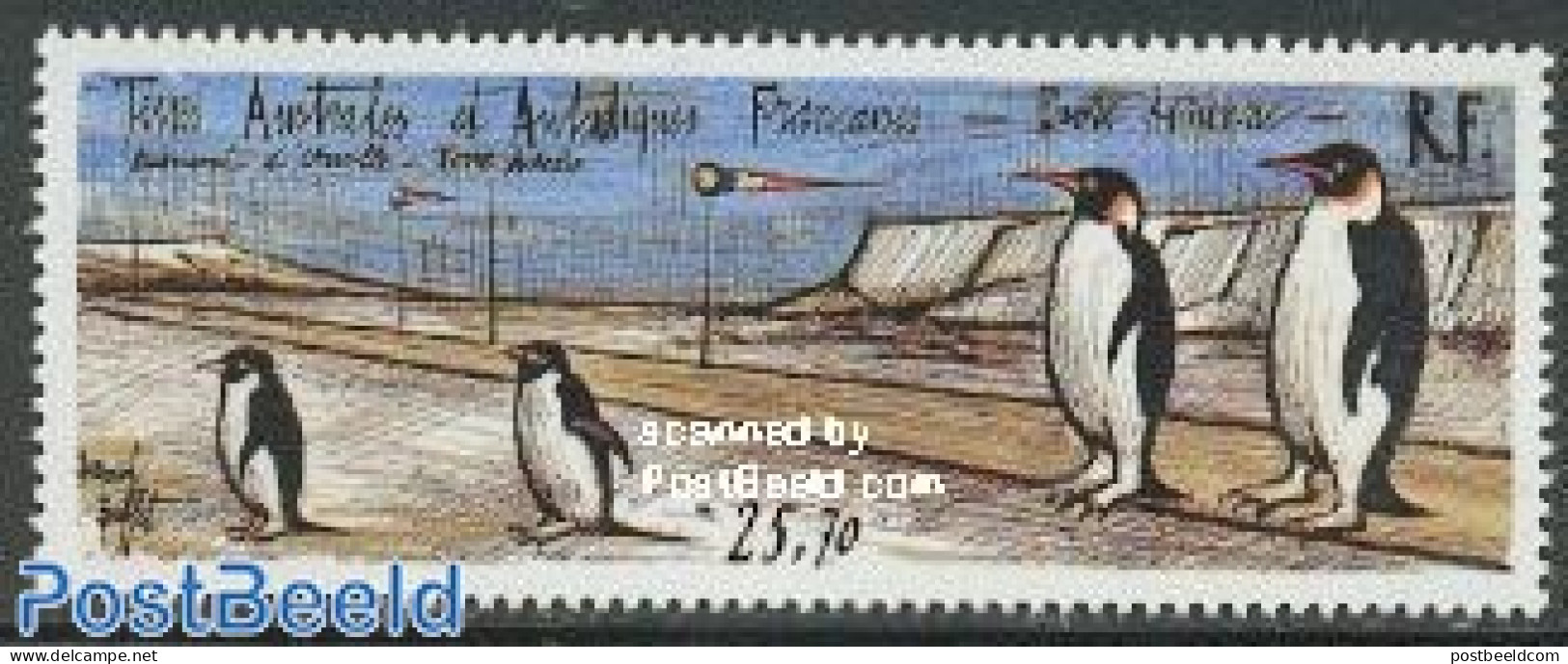 French Antarctic Territory 1992 Airport 1v, Mint NH, Nature - Science - Transport - Birds - Penguins - The Arctic & An.. - Ungebraucht