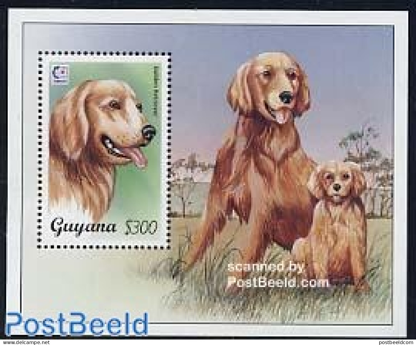 Guyana 1995 Dogs, Singapore S/s, Mint NH, Nature - Dogs - Guiana (1966-...)