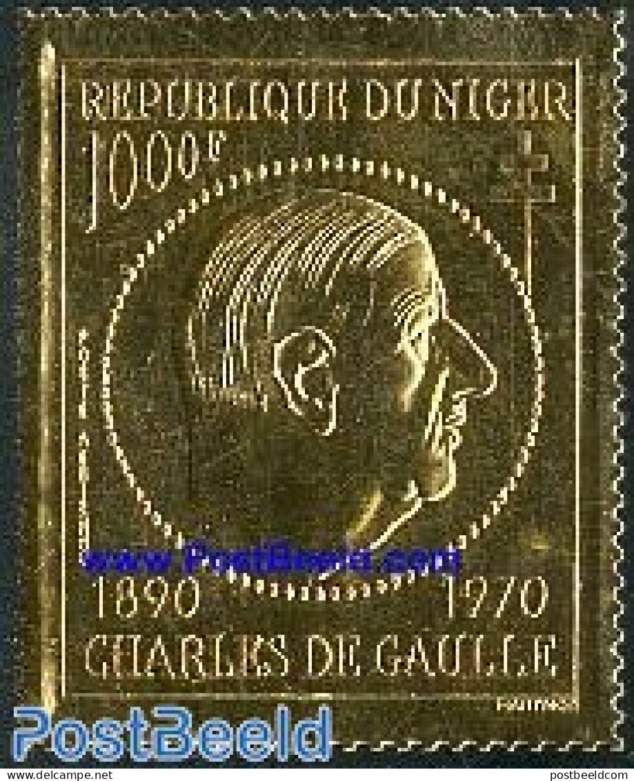 Niger 1971 Charles De Gaulle 1v Gold, Mint NH, History - Politicians - Niger (1960-...)