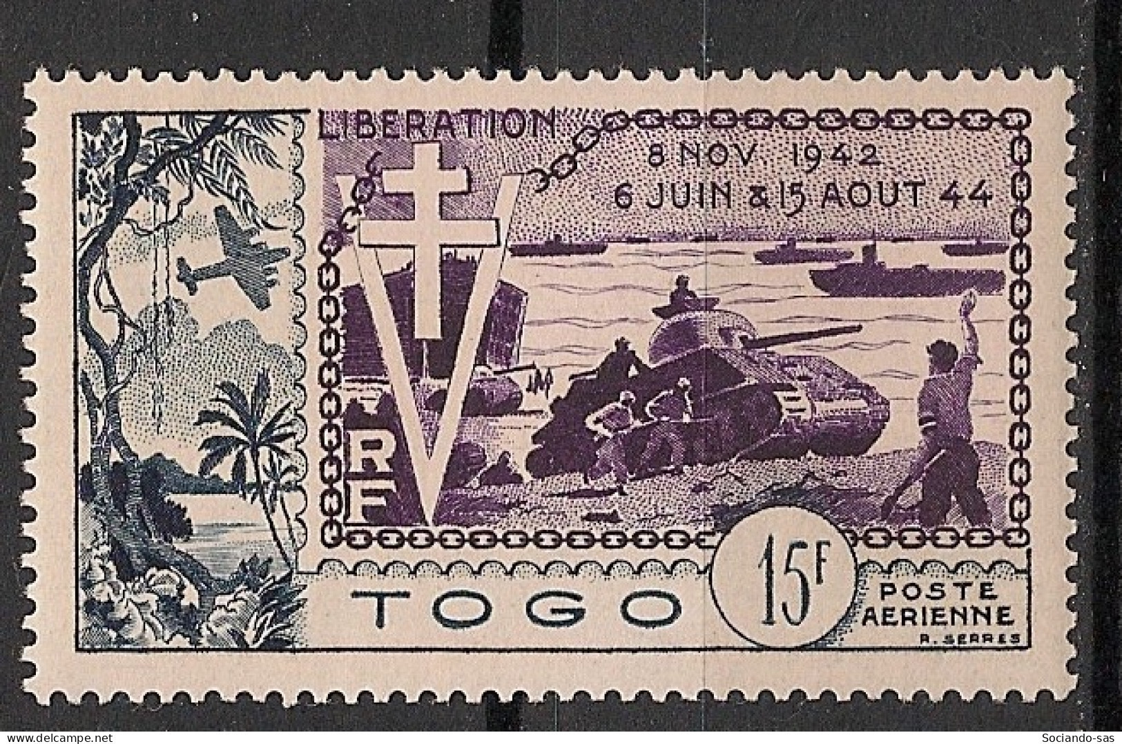 TOGO - 1954 - Poste Aérienne PA N°YT. 22 - Libération - Neuf Luxe** / MNH / Postfrisch - Unused Stamps