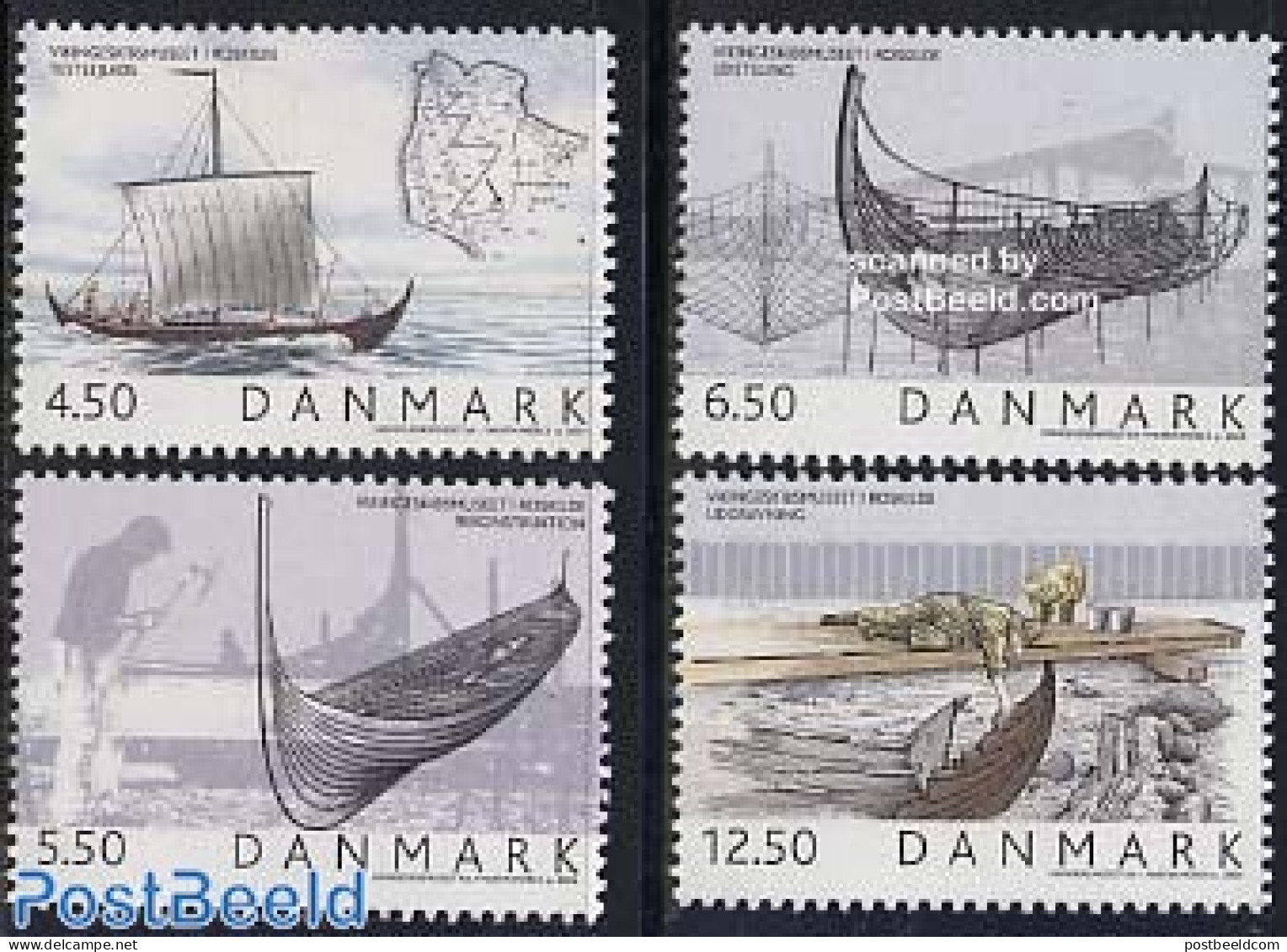 Denmark 2004 Viking Ship Museum 4v, Mint NH, History - Transport - Various - Archaeology - Ships And Boats - Maps - Ar.. - Neufs