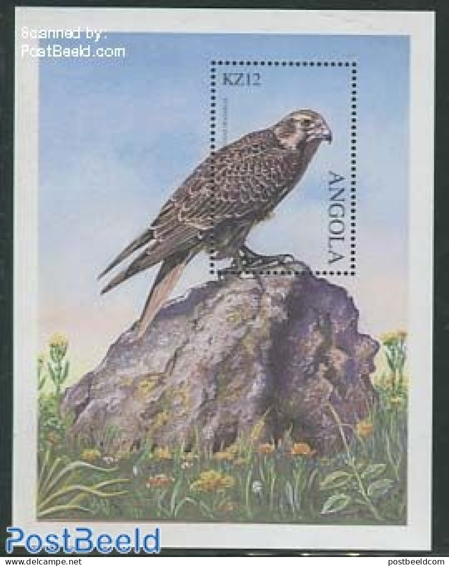 Angola 2000 Prairie Falcon S/s, Mint NH, Nature - Birds - Birds Of Prey - Angola
