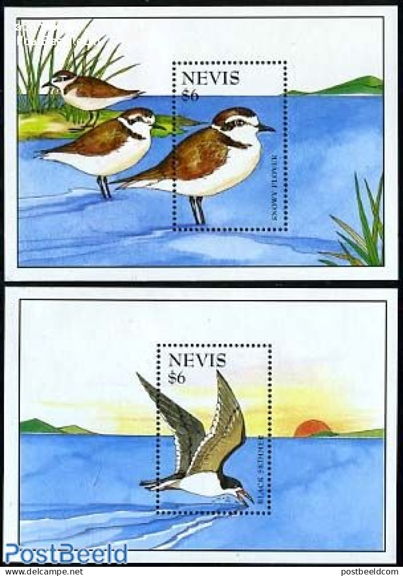 Nevis 1995 Water Birds 2 S/s, Mint NH, Nature - Birds - St.Kitts And Nevis ( 1983-...)