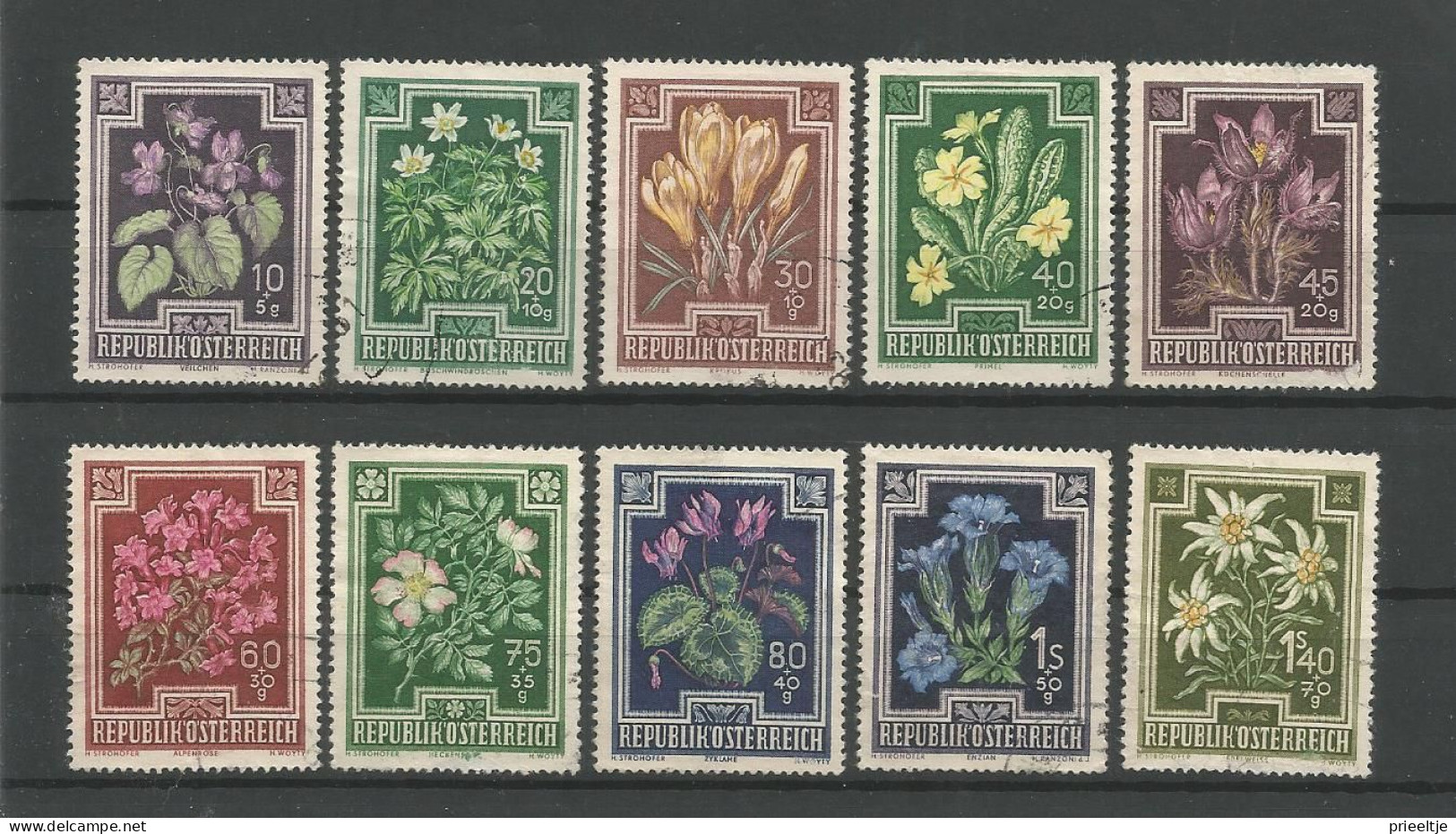 Austria - Oostenrijk 1948 Flowers Y.T. 722/731 (0) - Gebraucht