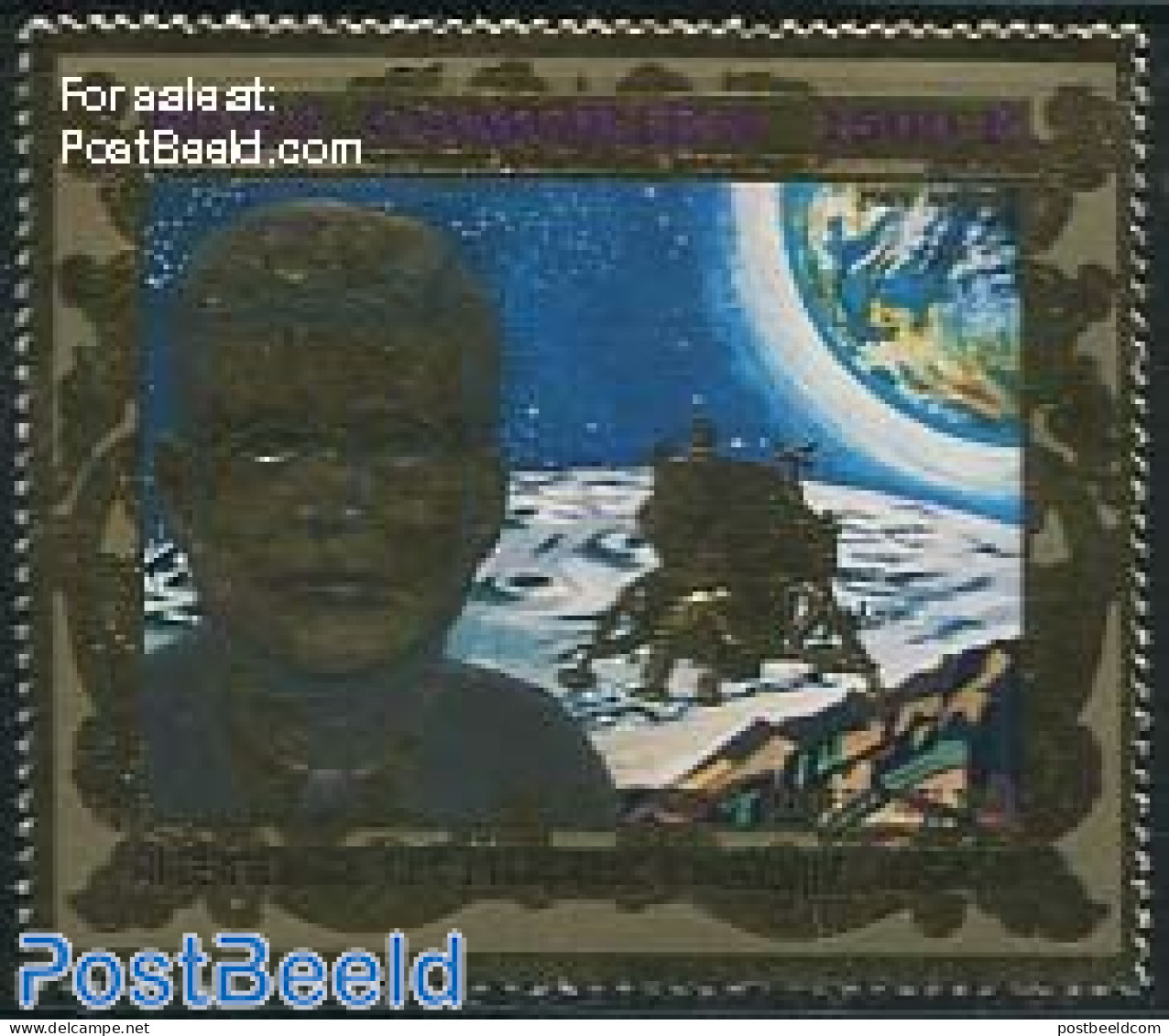 Comoros 1976 Kennedy, Moonlander 1v Gold, Mint NH, History - Transport - American Presidents - US Bicentenary - Space .. - Comoros