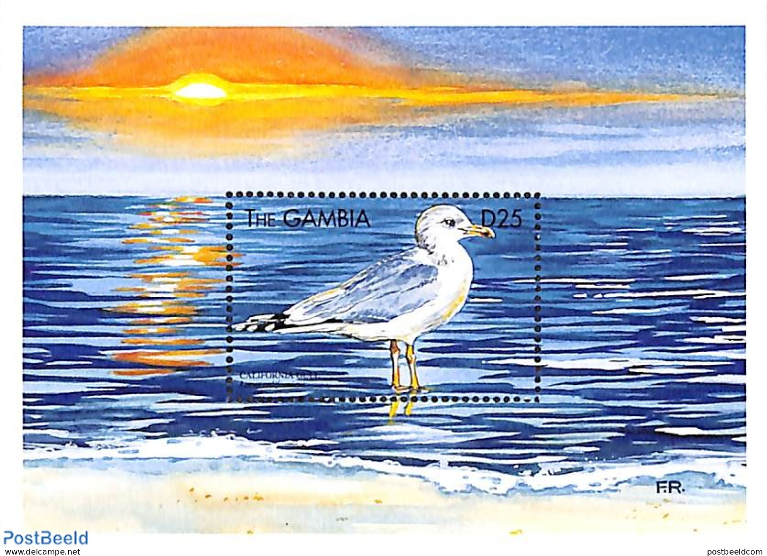 Gambia 1999 California Seagull S/s, Mint NH, Nature - Birds - Gambia (...-1964)