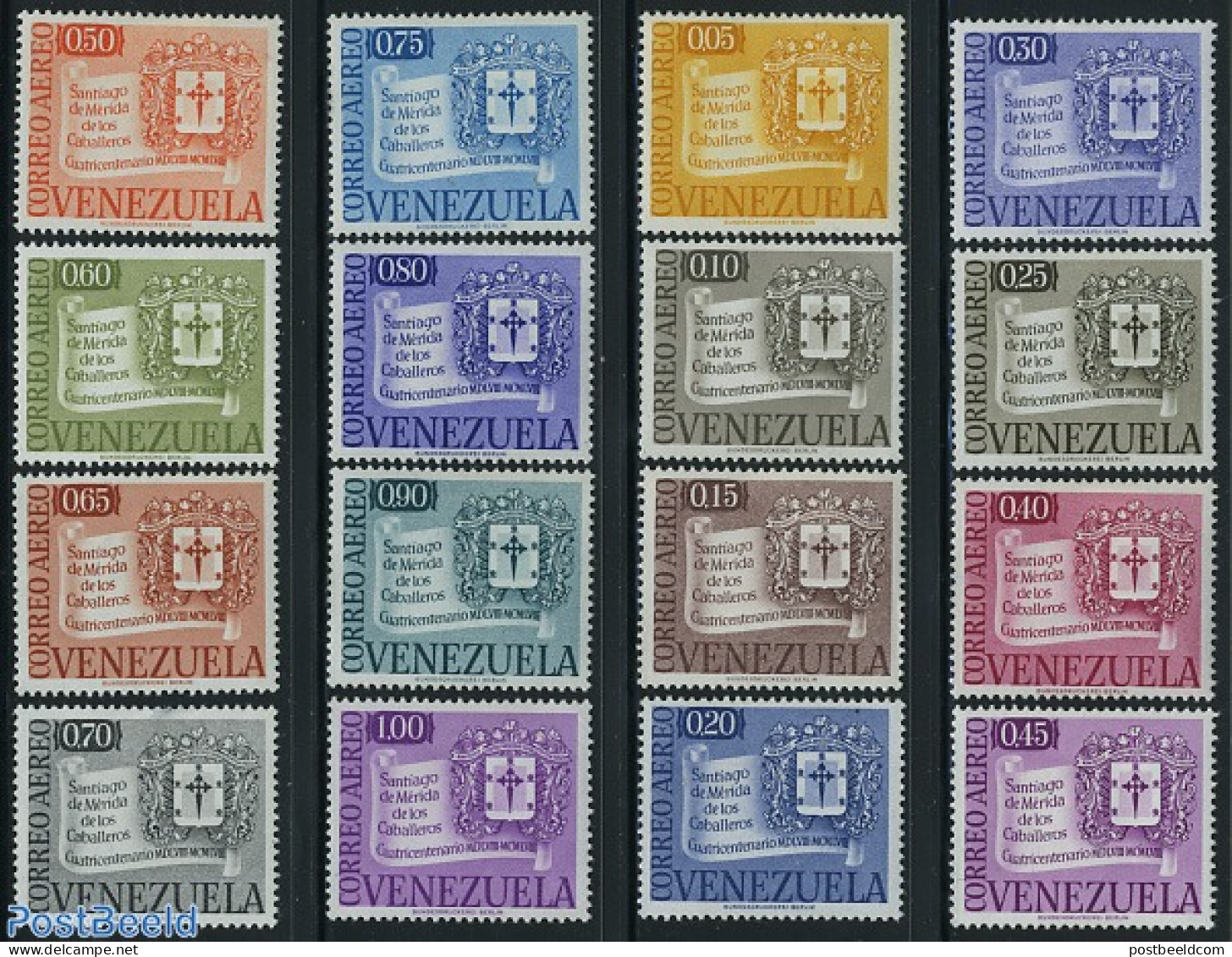 Venezuela 1958 Merida Founding 16v, Airmail, Mint NH - Venezuela